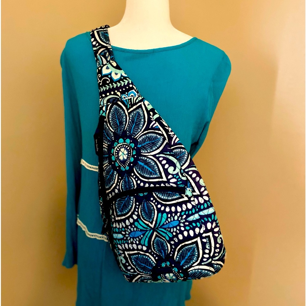 Vera Bradley Blue Island Medallion Sling Backpack and Wallet